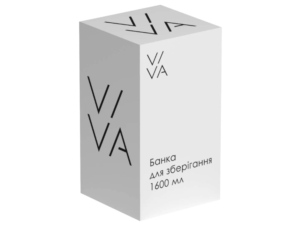 Банка Viva Purl, герметичная крышка, стекло, 1,6л, 11,5×11,5×20,5см, цвет прозрачный