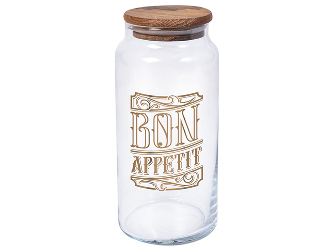 Банка Herevin Bon Appetit, с деревянной крышкой, 890мл, 8699038094611