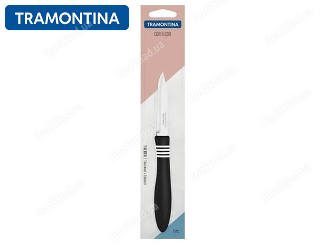 Нож для овощей Tramontina Cor&Cor с черной ручкой, 76мм 49714