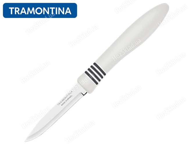 Нож для овощей Tramontina Cor&Cor, с белой ручкой, 76мм 49530