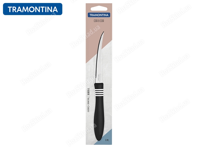 Нож для томатов Tramontina Cor&Cor 12,7см черная рукоять, в блистере (цена за 1шт) 49776