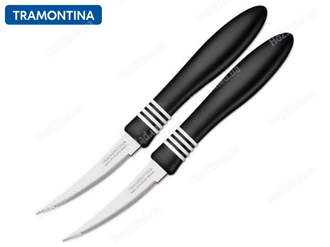 Набор ножей Tramontina Cor&Cor, для томатов, 7,6см, черный (цена за набор 2шт) 09933