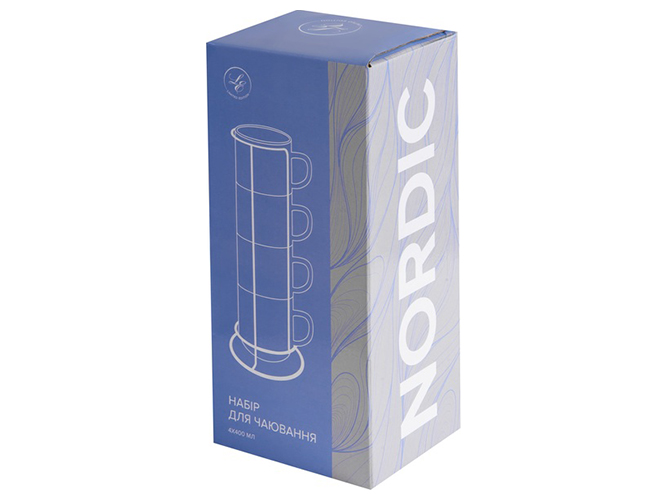 Набір чашок Edition Nordic, на підставці, 400мл (ціна за набір 5 предметів) 6900069073844