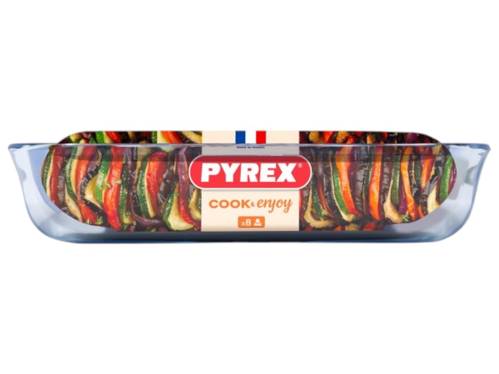 Форма для запікання Pyrex, прямокутна, боросилікатне скло, 4,9л, 40x27x7см, колір прозорий