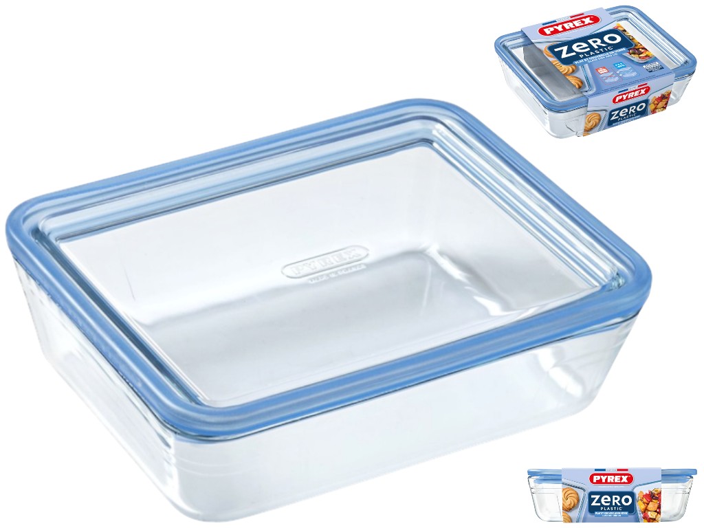Форма с крышкой Pyrex Pure Glass, прямоугольная, боросиликатное стекло, 1,5л, 22×17×7см