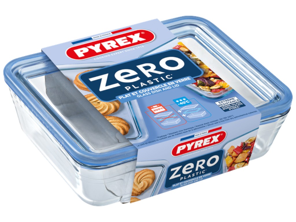 Форма с крышкой Pyrex Pure Glass, прямоугольная, боросиликатное стекло, 1,5л, 22×17×7см
