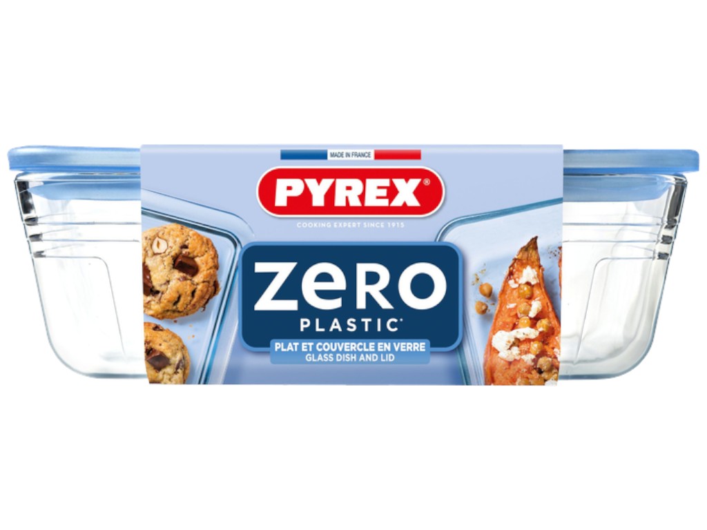Форма с крышкой Pyrex Pure Glass, прямоугольная, боросиликатное стекло, 2,6л, 24×19×8см