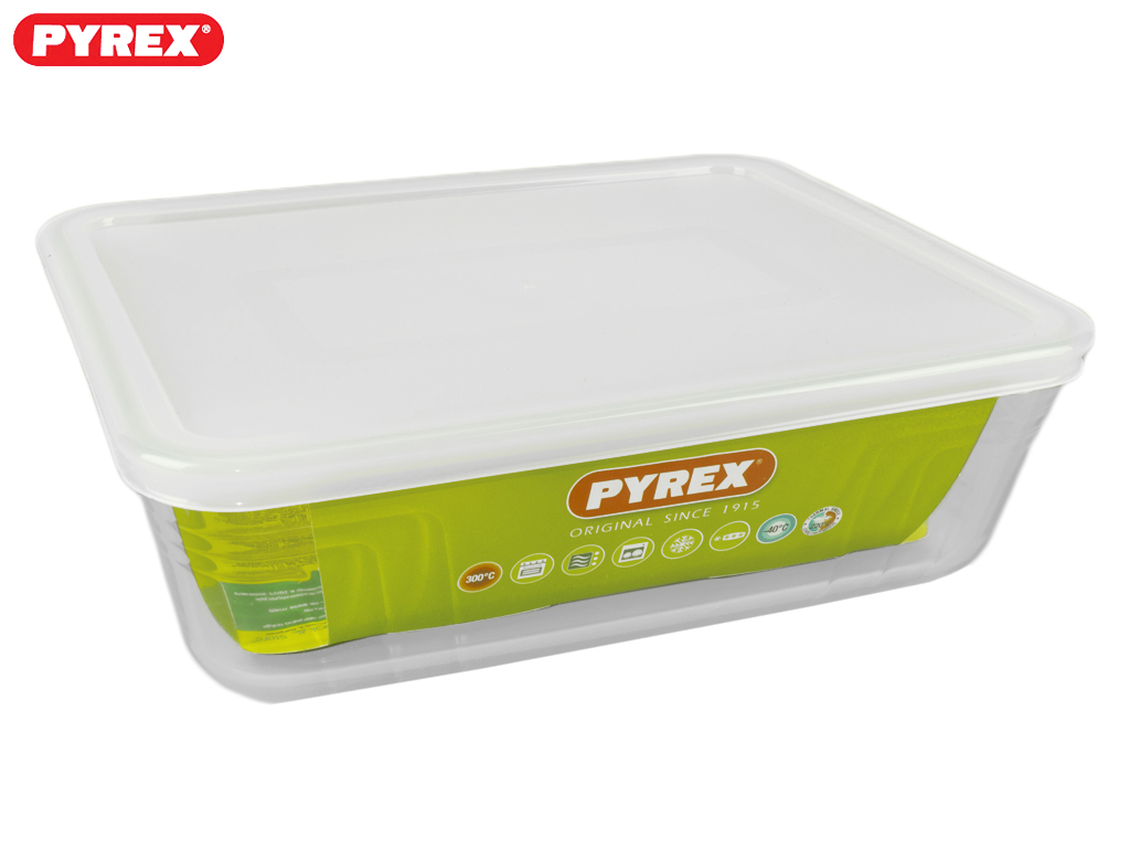 Противень термостекло Pyrex 25x20см 2,6л прямоугольный с крышкой 00728