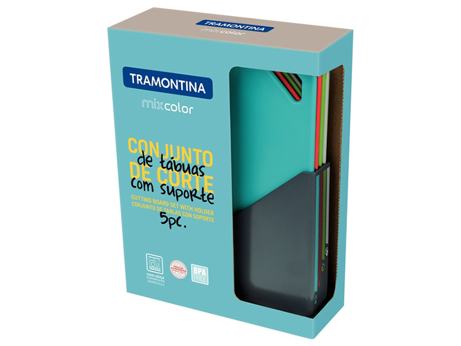 Набір дошок обробних Tramontina Mixcolor, з підставкою (ціна за набір 5шт) 7891112228436
