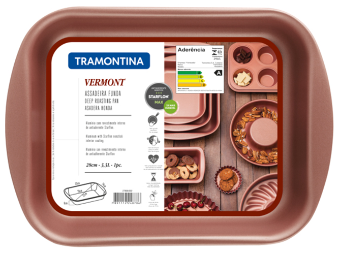 Форма Tramontina Vermont прямокутна, 33,3x24,1x6,1см, вис.борт, 7891112248786