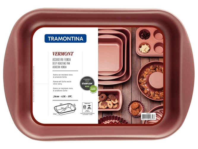 Форма Tramontina Vermont прямокутна, 39,2x28,2x6,3см, вис.борт, 7891112248793