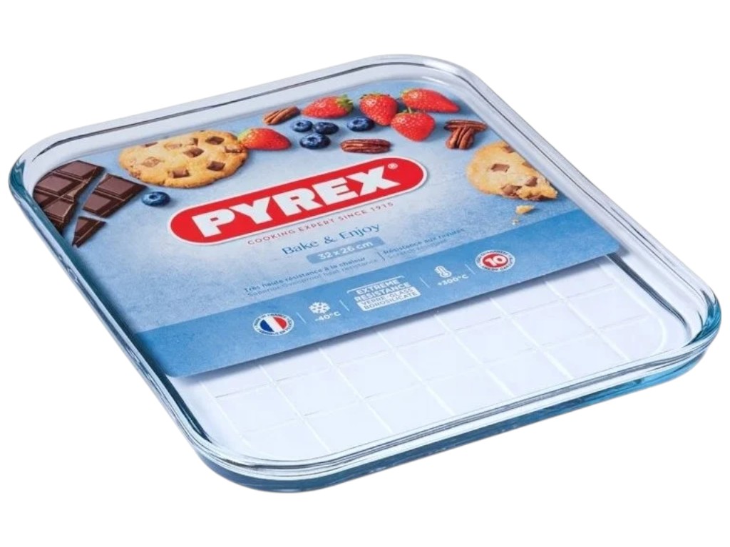 Форма для запекания Pyrex Cook & Enjoy, прямоугольная, жаропрочное стекло, 32×26×2см,цвет прозрачный