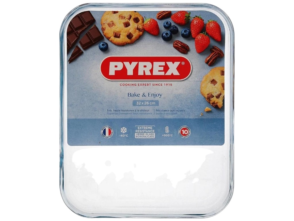 Форма для запекания Pyrex Cook & Enjoy, прямоугольная, жаропрочное стекло, 32×26×2см,цвет прозрачный