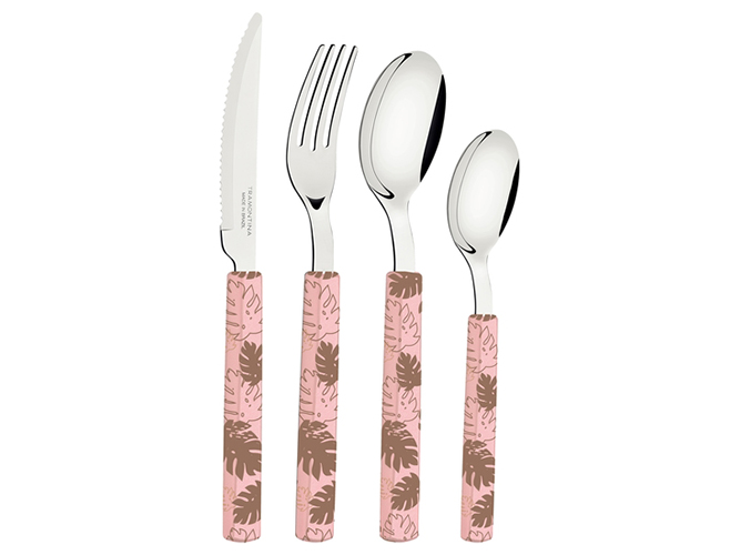 Набір столових приборів Tramontina Bliss pastel pink в лотці, (ціна за набір 16пр) 7891112300644