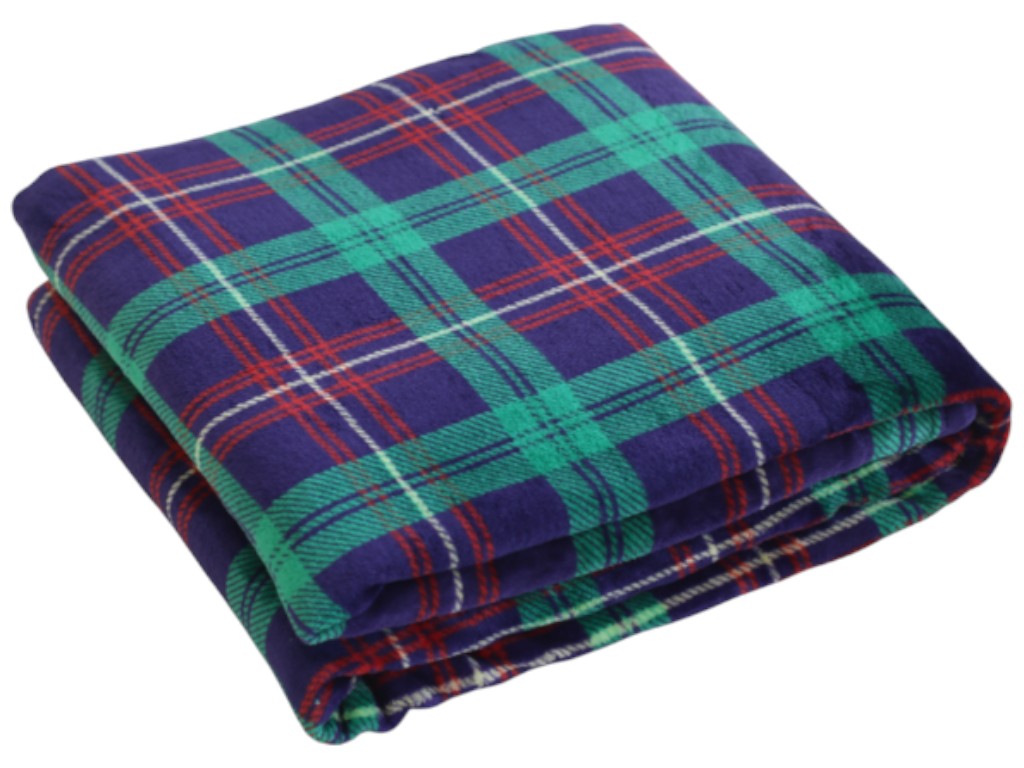 Плед Soho Sell, флис, 200×220см, цвет зеленый в клетку