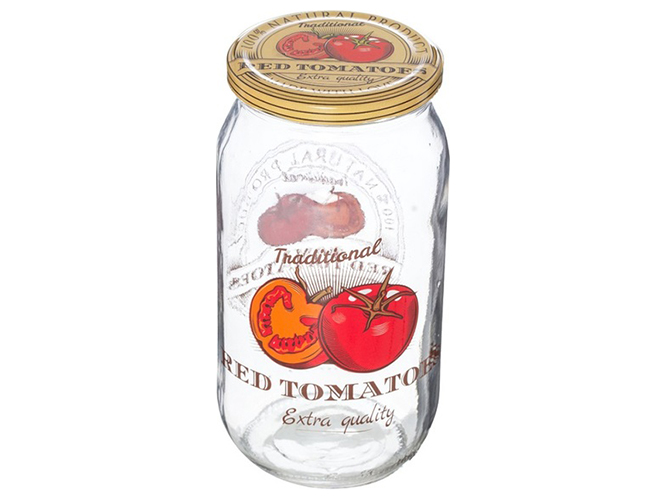 Банка Herevin Decorated Jar-Tomato, 1л, 8699038057760