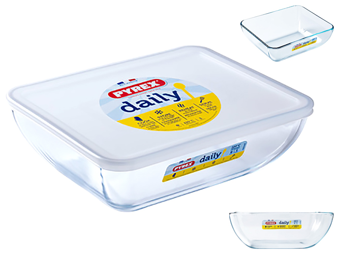 Форма Pyrex Daily, 22х17см, с крышкой, прямоугольная, 1,3л, 3426470288743