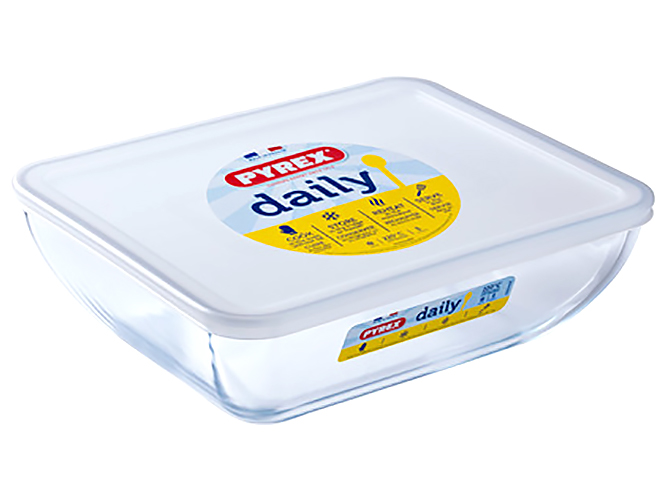 Форма Pyrex Daily, 22х17см, с крышкой, прямоугольная, 1,3л, 3426470288743