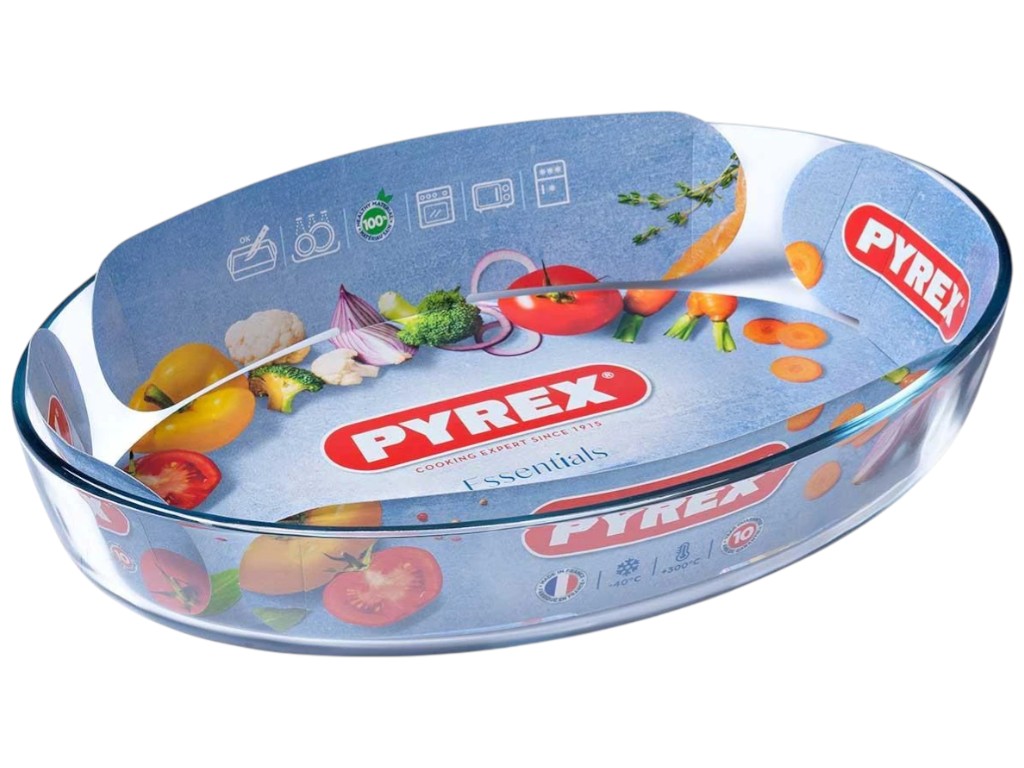 Форма для запекания Pyrex Essentials, овальная, боросиликатное стекло, 2л, 30х21см, цвет прозрачный