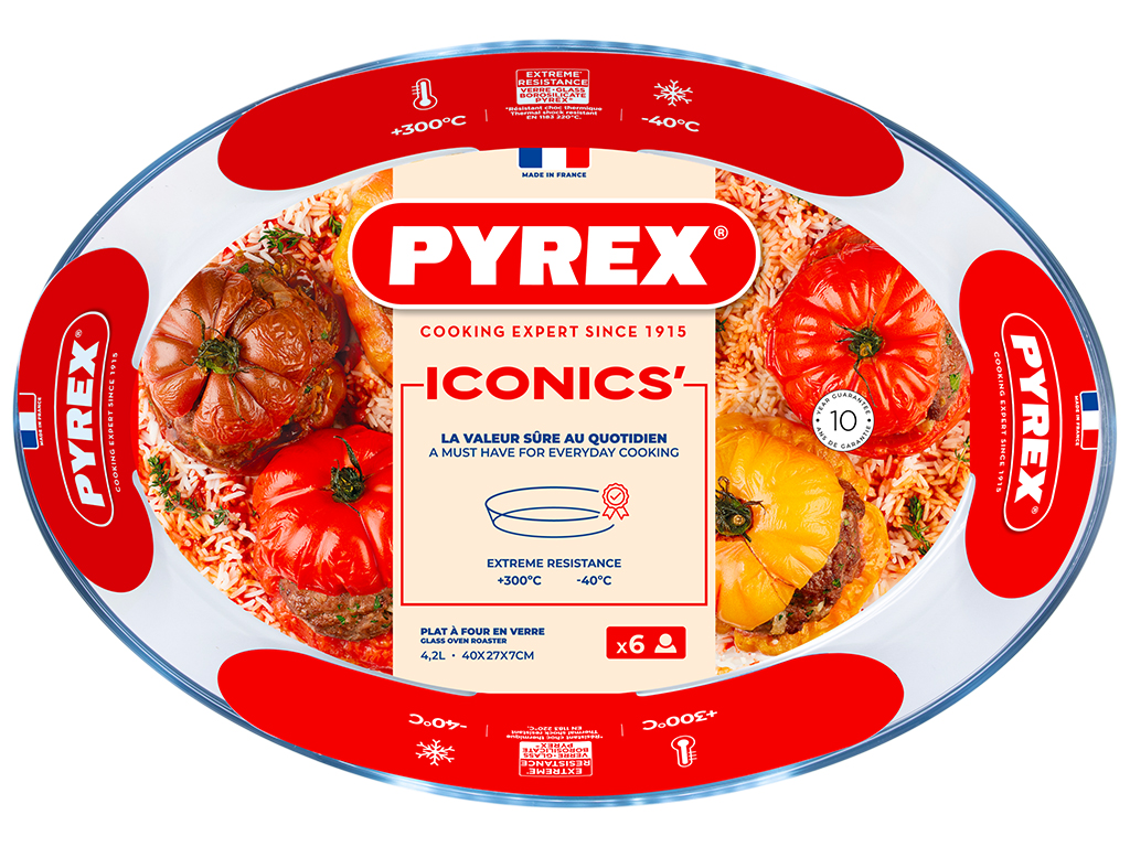 Форма скляна Pyrex, овальна, 40х27х7см, 4,2л, 313761000064