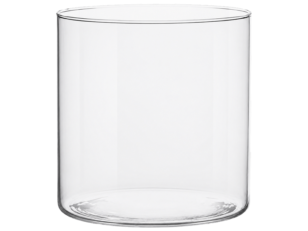Ваза Glasset Luca, скляна, циліндрична, прозора, 19 см