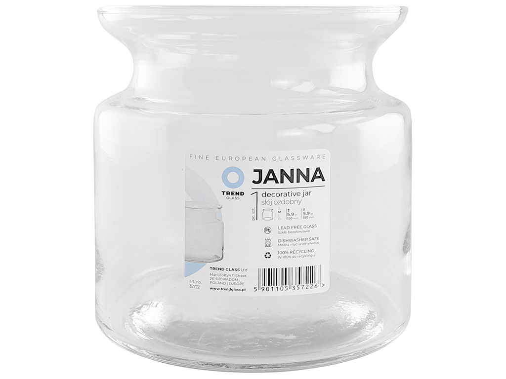 Ваза Trend Glass Janna, 15см, 5901105357226