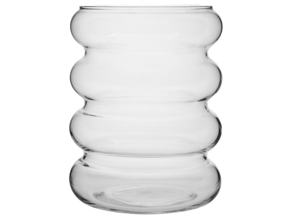 Ваза Trendglass Adele, хвилеподібна форма, скло, 24см, колір прозорий