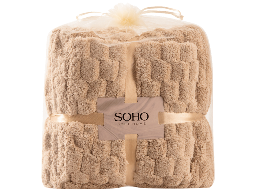 Набор полотенец Soho Sote Beige, микрофибра, 35×75см и 70×140см, 2шт, (цена за набор)