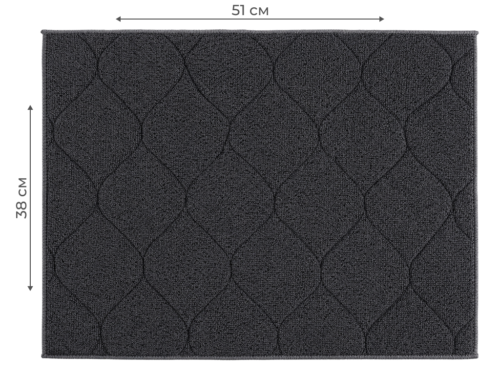 Коврик для сушки посуды Soho Gray Stitch, полиэстер, 38×51см, цвет серый