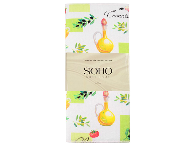 Коврик для сушки посуды Soho Olive, 38х51см, 6900069704427