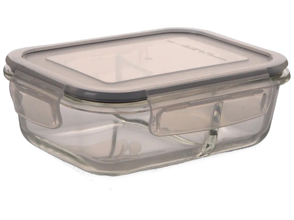 Контейнер Ecomo Thermo Box, прямоугольный, 2 секции, стекло, пластик, 640мл, 5,2×12,5×17см
