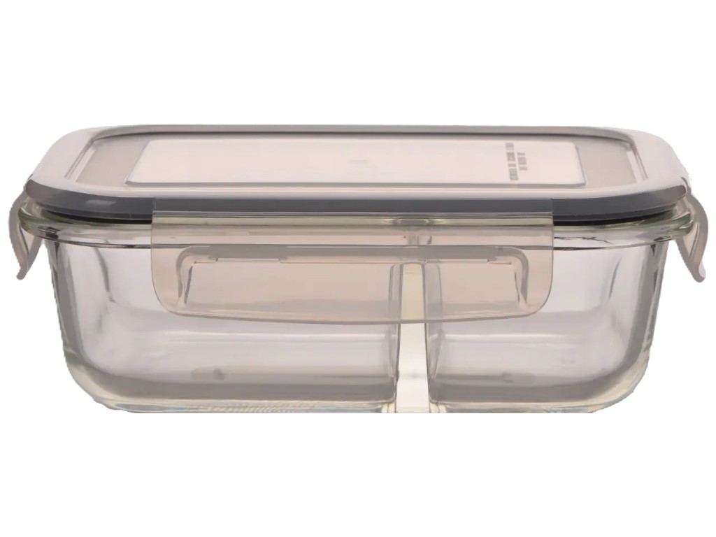 Контейнер Ecomo Thermo Box, прямоугольный, 2 секции, стекло, пластик, 640мл, 5,2×12,5×17см