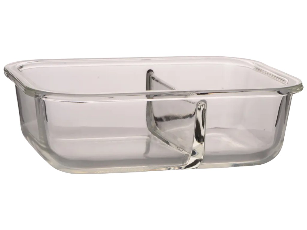 Контейнер Ecomo Thermo Box, прямоугольный, 2 секции, стекло, пластик, 640мл, 5,2×12,5×17см