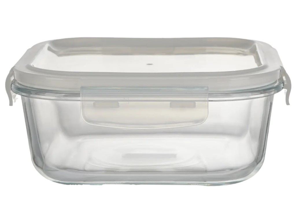 Контейнер Eсomo Thermo Box, квадрат, боросиликатное стекло, 1230мл, 17,5×17,5×6,5см, цвет прозрачный