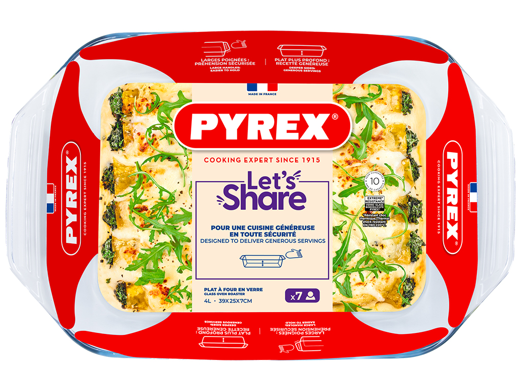 Форма скляна Pyrex, прямокутна, 39х25х7см, 4л, 3426470268615