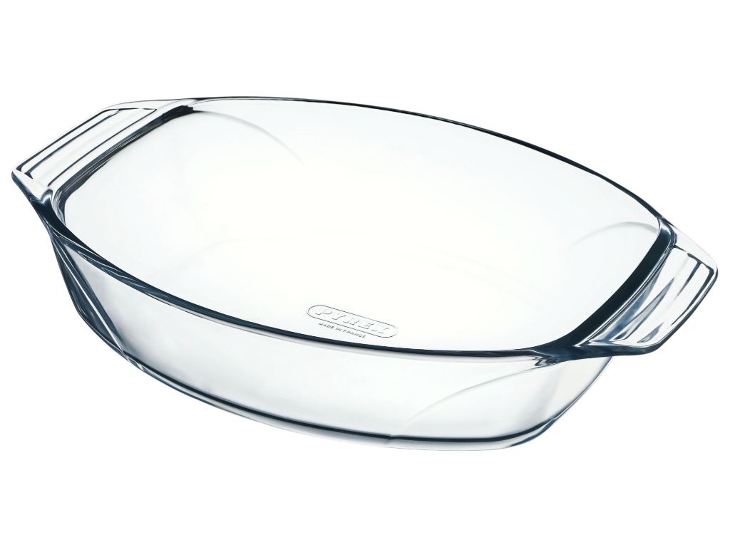 Форма Pyrex, 4 л, боросилікатне скло, овальна, 38×27×7 см, колір прозорий