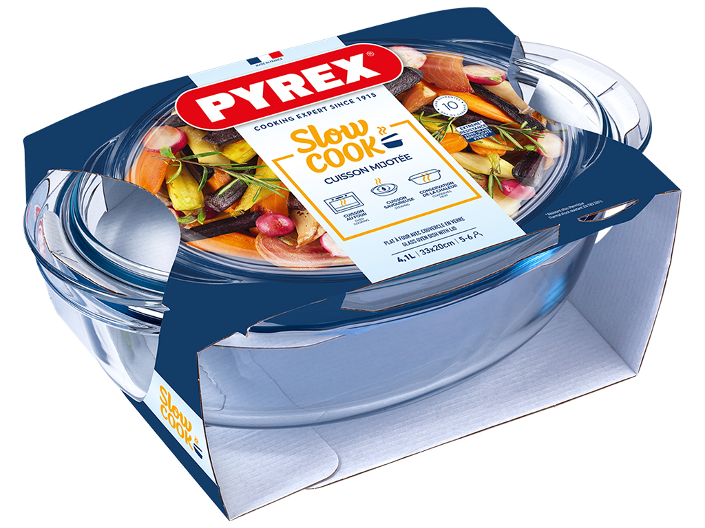 Каструля скляна Pyrex, з кришкою, 4,1л