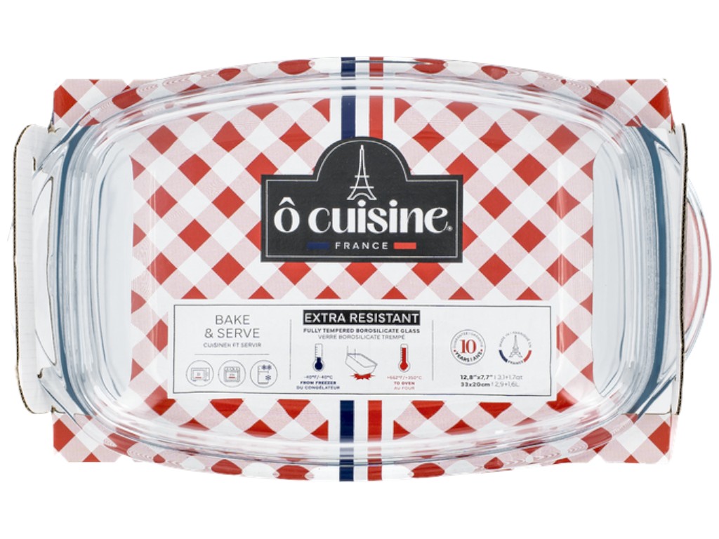 Каструля з кришкою O Cuisine Vidrio, боросилікатне скло, 4,5 л (2,9 + 1,6 л), 33×20×10см