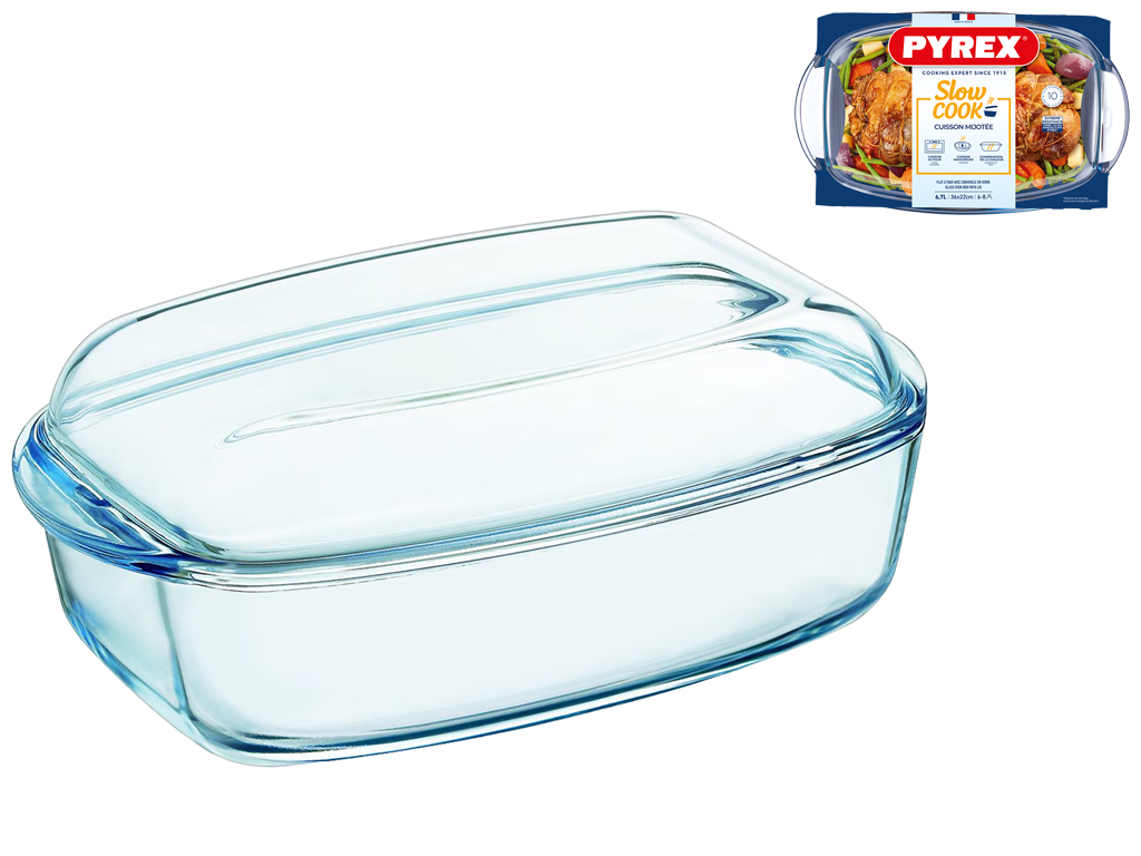 Кастрюля стеклянная Pyrex, прямоугольная, 6,7л