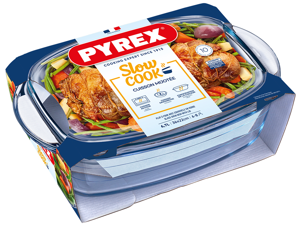 Кастрюля стеклянная Pyrex, прямоугольная, 6,7л