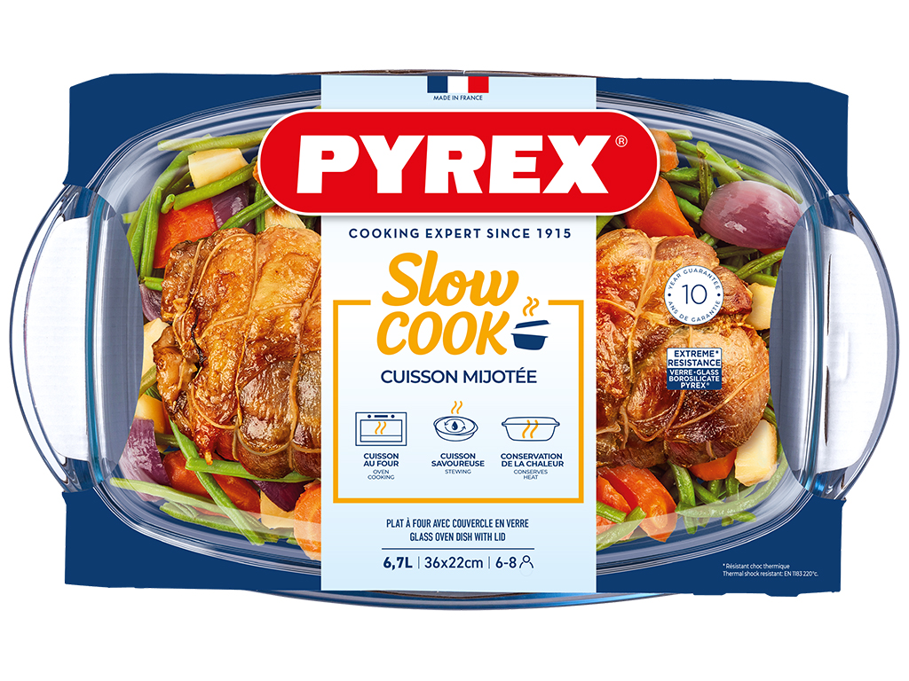 Кастрюля стеклянная Pyrex, прямоугольная, 6,7л