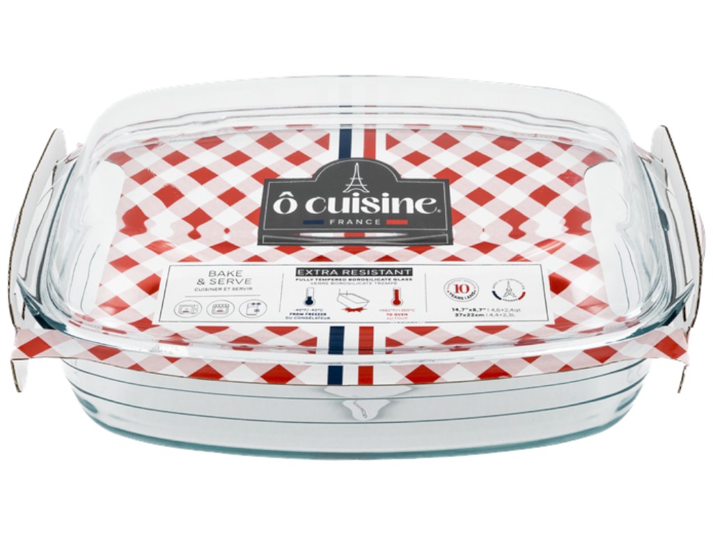 Каструля з кришкою O Cuisine Vidrio, боросилікатне скло, 6,7 л (4,4 л + 2,3 л), 37×22х10см