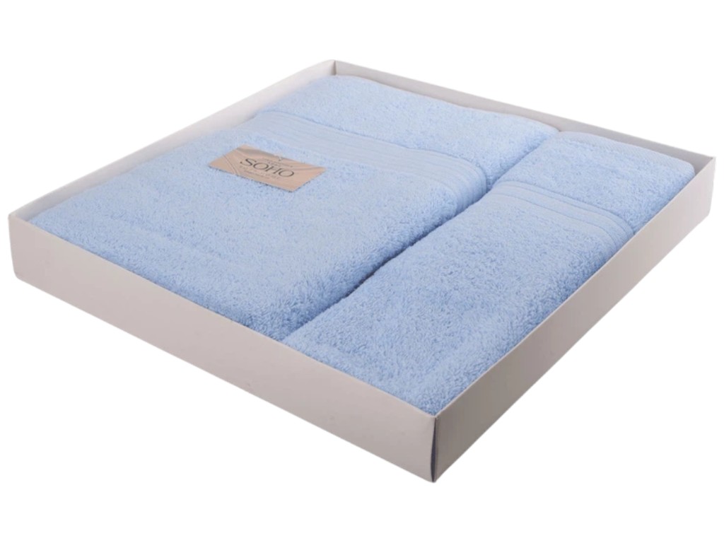 Набор полотенец Soho Abba Blue, хлопок, 50×90см, 70×140см, цвет голубой (цена за набор 2шт)