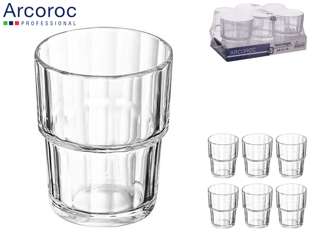Набор стаканов Arcoroc Norvege низких 200мл (цена за набор 6шт) 00245