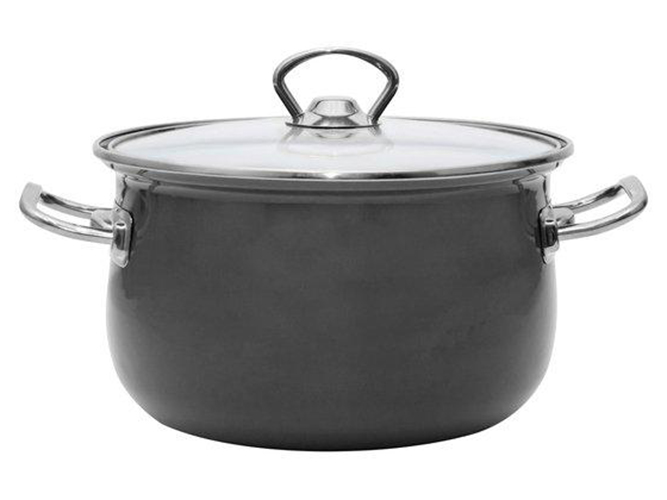 Кастрюля эмалированная со стеклянной крышкой Infinity Grey D18см 2,9л SCE-P953 73182
