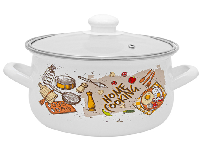 Кастрюля Infinity Home cooking, со стеклянной крышкой, 24см, 6л, 8690067880633
