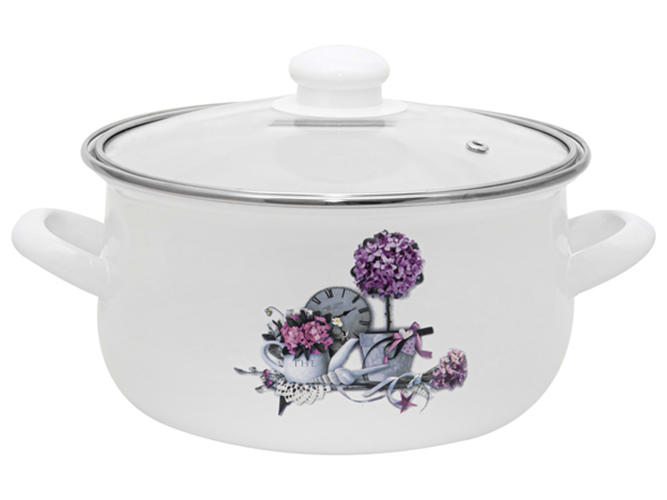 Каструля Infinity Sakura, з склянною кришкою, 22см, 4,8л, 8690067880879