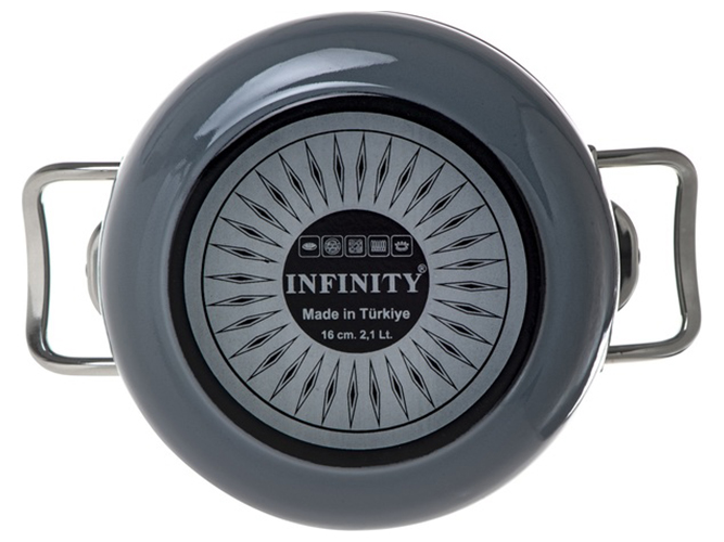 Кастрюля Infinity Gray, с крышкой, 20см, 3,7л, 8690068737165