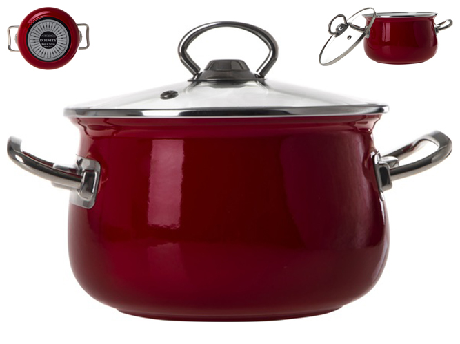 Кастрюля Infinity Red, с крышкой, 22см, 5л, 8690068737226