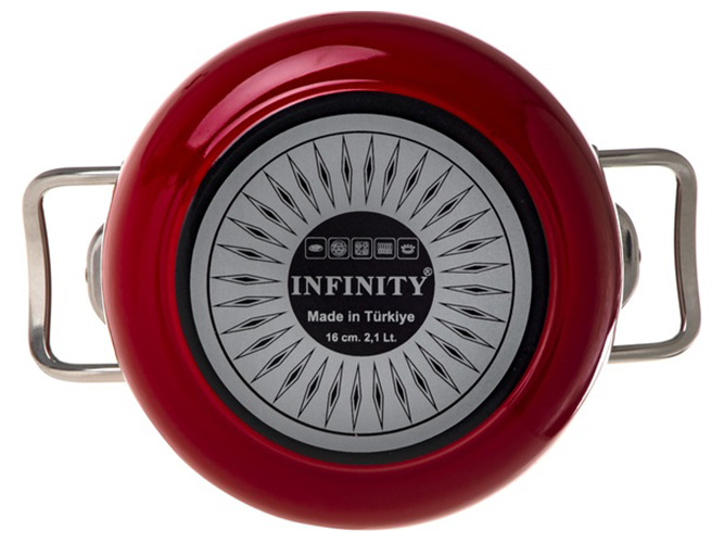 Кастрюля Infinity Red, с крышкой, 22см, 5л, 8690068737226